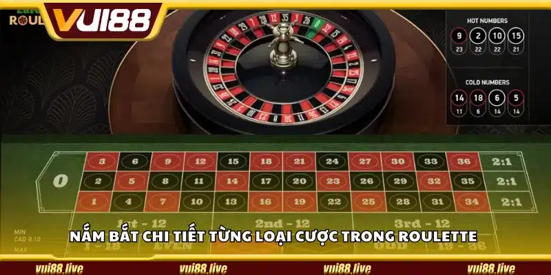 Nắm bắt chi tiết từng loại cược trong Roulette